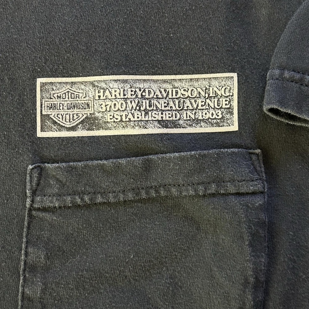 Vintage Harley-Davidson Shirt Mens XL Black Pocket 100th Anniversary Graphic USA - Picture 6 of 11